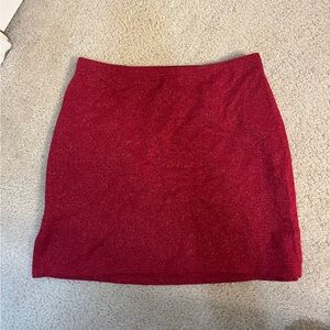 Hot Kiss Sparkling Glitter Red Mini Skirt